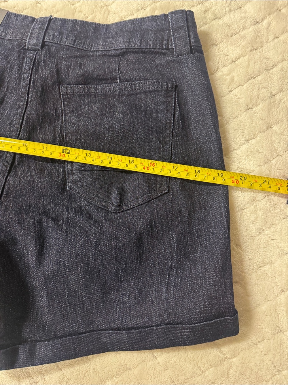 Rachel Zoe Navy Denim-Style Cuffed Shorts - Picture 14 of 15